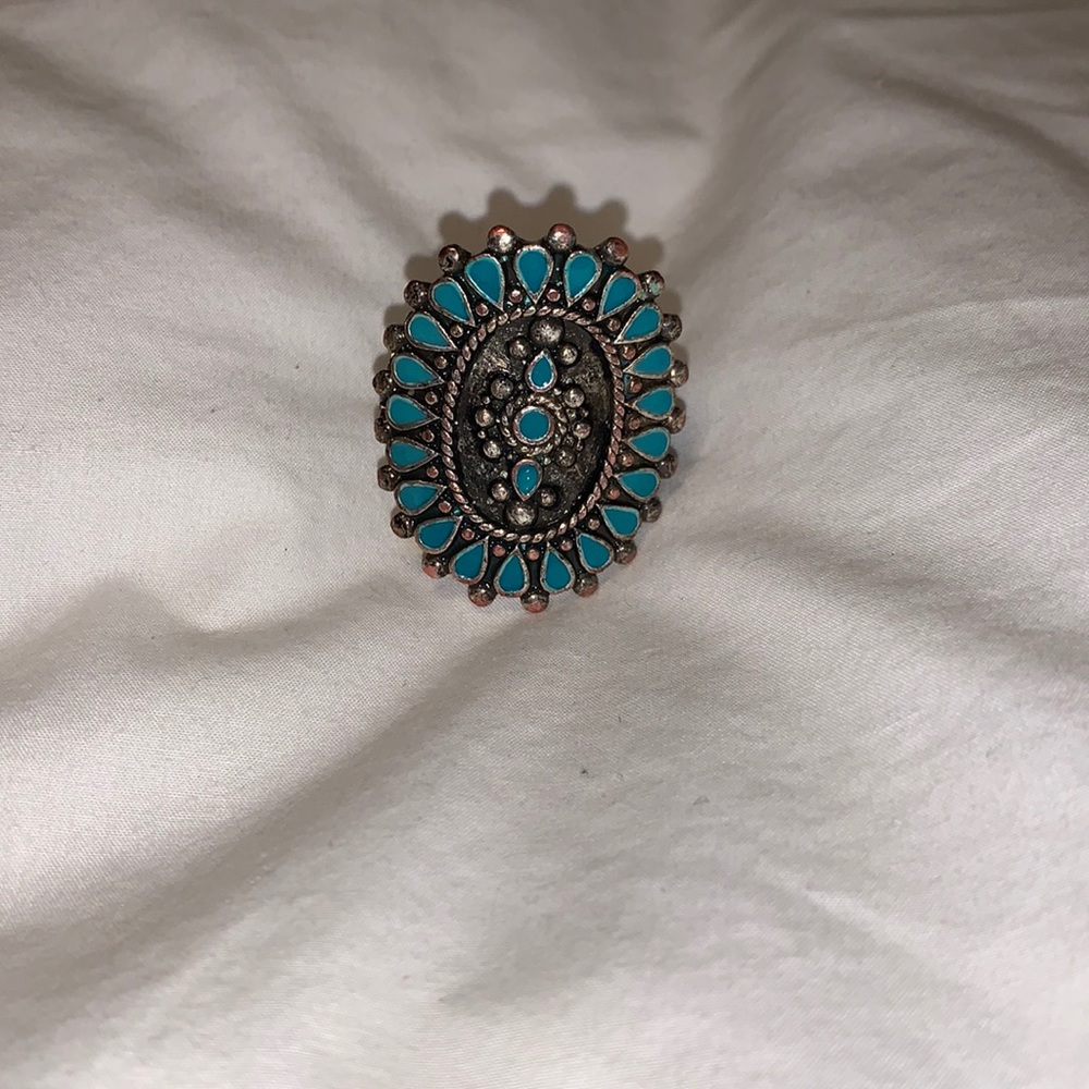 Lucky Brand Turquoise and Silver Color Ring